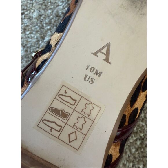 By Anthropologie Abbott Double Strap Leopard Flats Tan, Black Size 10 - Picture 11 of 12